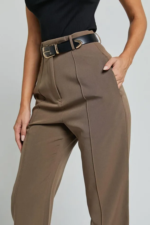 Rogers Pants 8211 High Waisted Pants In Mocha Women Showpo Curve Clothes