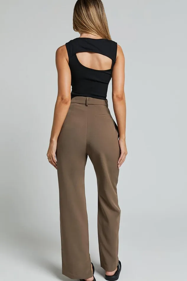 Rogers Pants 8211 High Waisted Pants In Mocha Women Showpo Curve Clothes