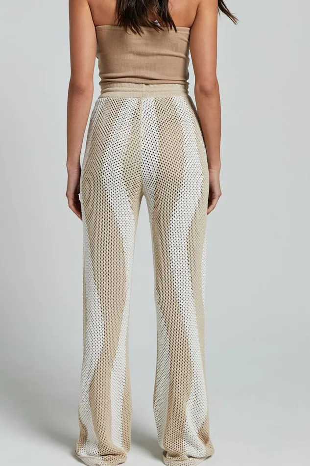 Runaway The Label 8211 Zanzibar Pants In SandWhite Women Showpo Knitwear