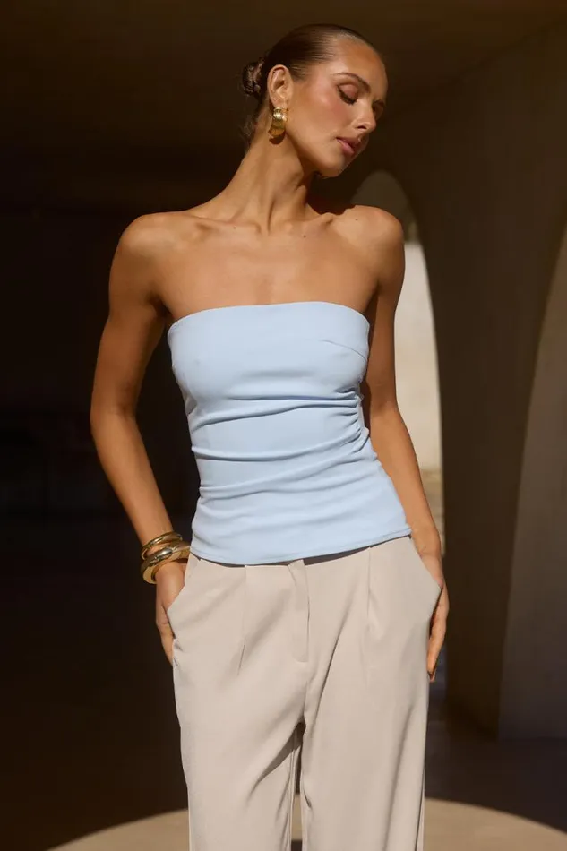 Runaway The Label Basic ASHTON STRAPLESS TOP Ice Blue 8211 Women