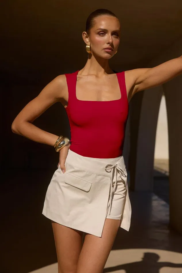 Runaway The Label Basic REIGN TOP Cherry Red 8211 Women