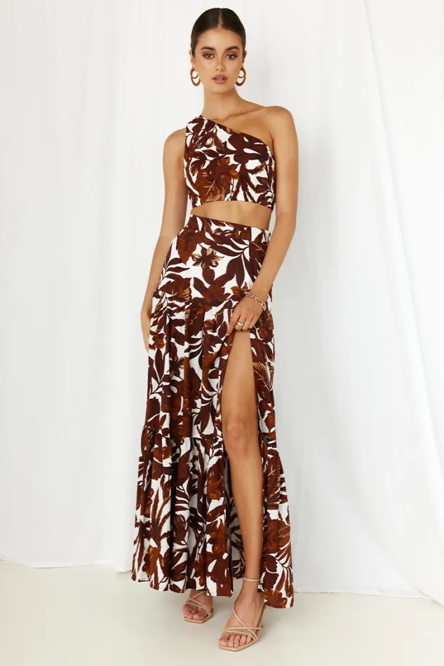 Runaway The Label Crops Lorelei Top Chocolate Floral 8211 Women Runaway The Label Crops Lorelei Top Chocolate Floral 8211 Women