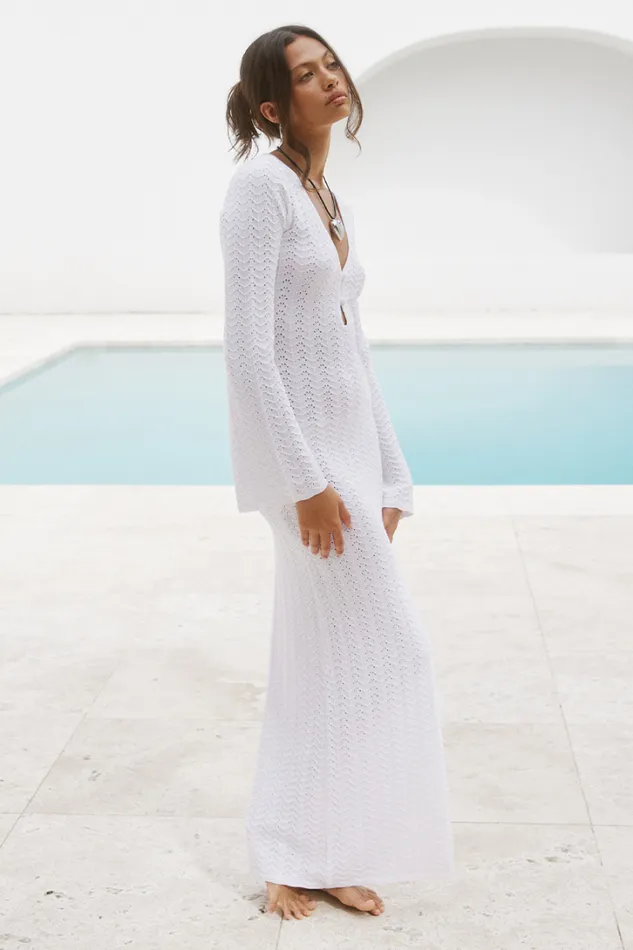 Runaway The Label Long Sleeved Dresses CAPRICE MAXI DRESS White 8211 Women