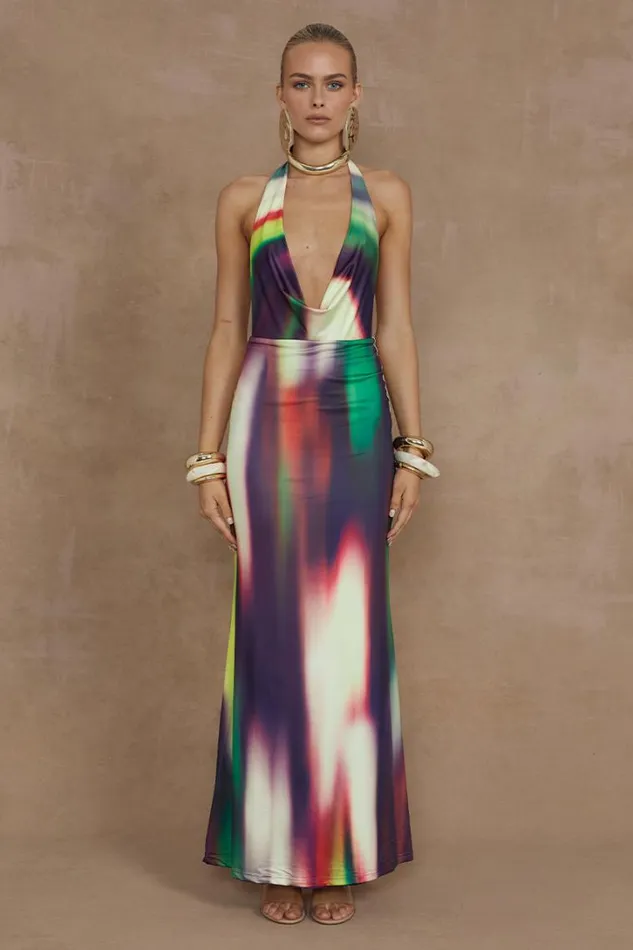 Runaway The Label Maxi Dresses LORITA MAXI DRESS Cyprus Print 8211 Women