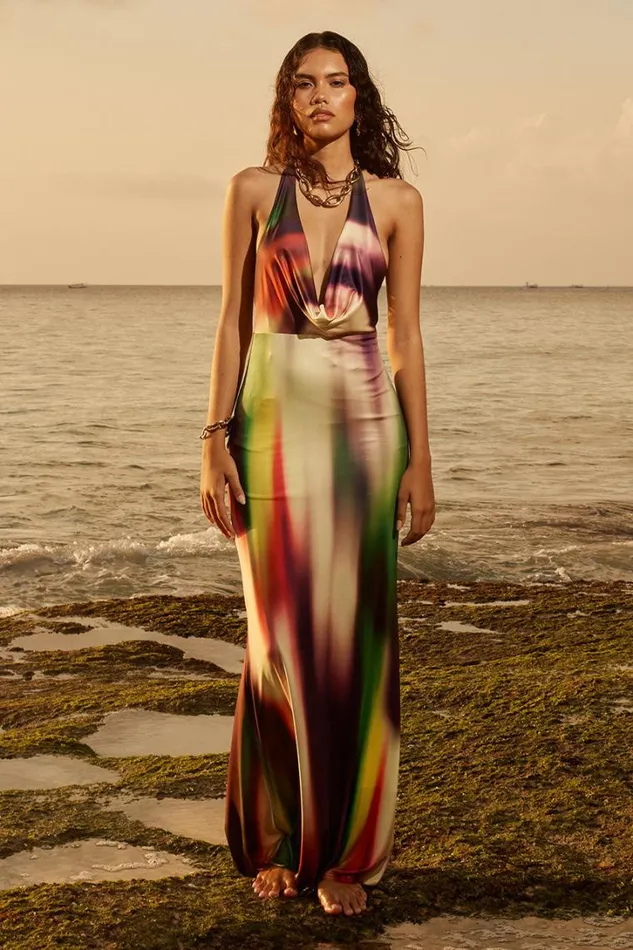 Runaway The Label Maxi Dresses LORITA MAXI DRESS Cyprus Print 8211 Women