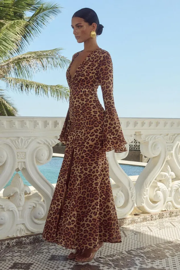 Runaway The Label Maxi Dresses SARI MAXI DRESS Leopard Print 8211 Women