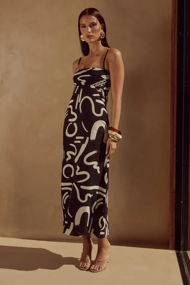 Runaway The Label Midi Dresses INEZ MIDI DRESS York Black 8211 Women