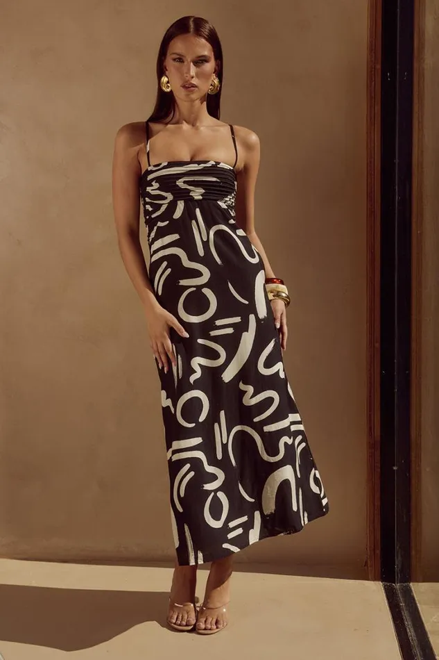 Runaway The Label Midi Dresses INEZ MIDI DRESS York Black 8211 Women