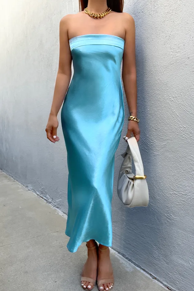 Runaway The Label Midi Dresses Leila Slip Dress Aqua 8211 Women