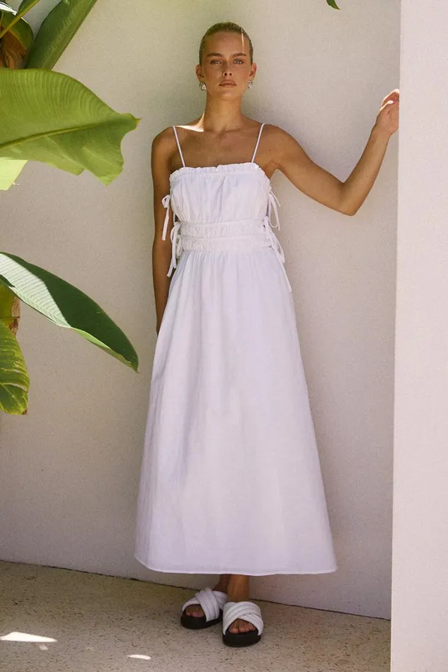 Runaway The Label Midi Dresses RAFINA MIDI DRESS White 8211 Women