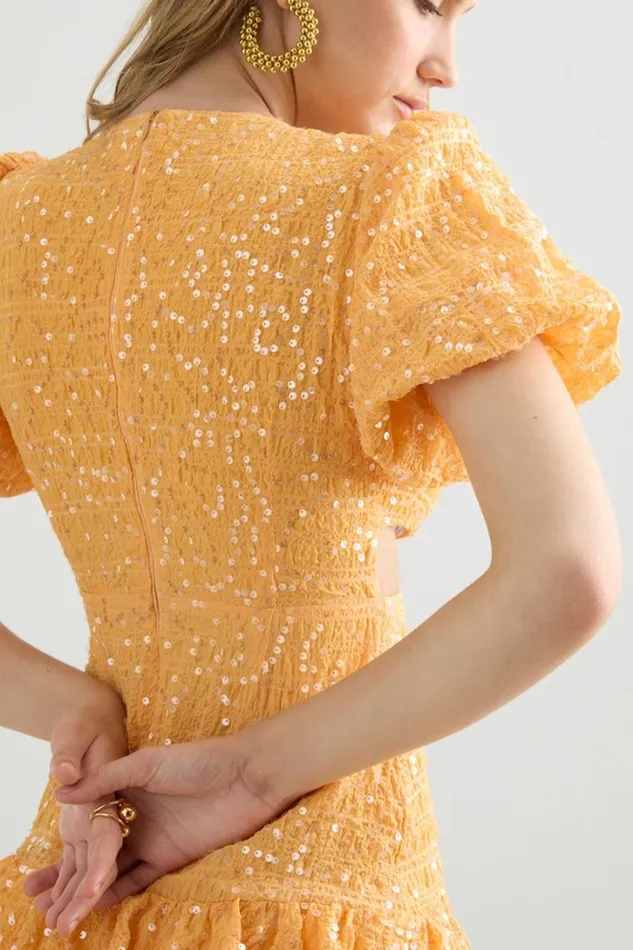Runaway The Label Sequin Dresses ESTHER MINI DRESS Orange 8211 Women Runaway The Label Sequin Dresses ESTHER MINI DRESS Orange 8211 Women