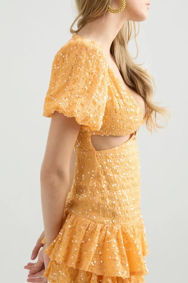 Runaway The Label Sequin Dresses ESTHER MINI DRESS Orange 8211 Women Runaway The Label Sequin Dresses ESTHER MINI DRESS Orange 8211 Women