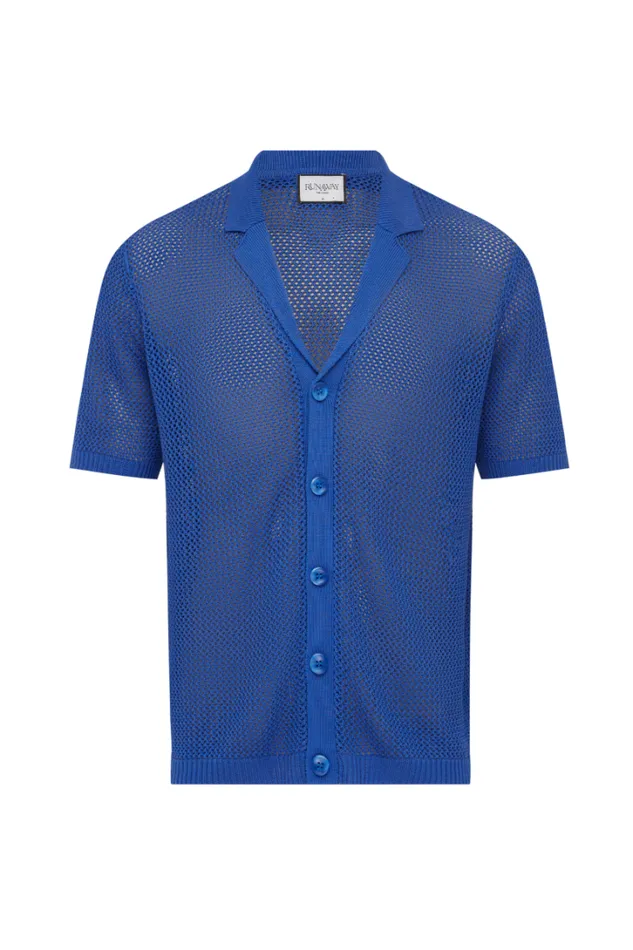 Runaway The Label Shirts CASPER KNIT SHIRT Cobalt 8211 Men