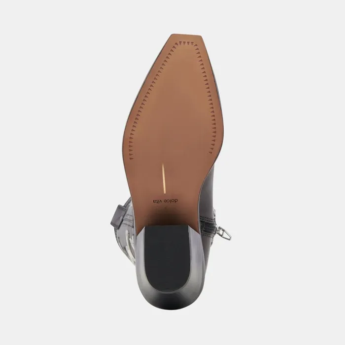 Samare Boots Black White Leather Women Dolce Vita Boots and Booties