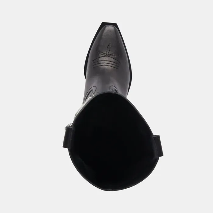 Samare Boots Black White Leather Women Dolce Vita Boots and Booties