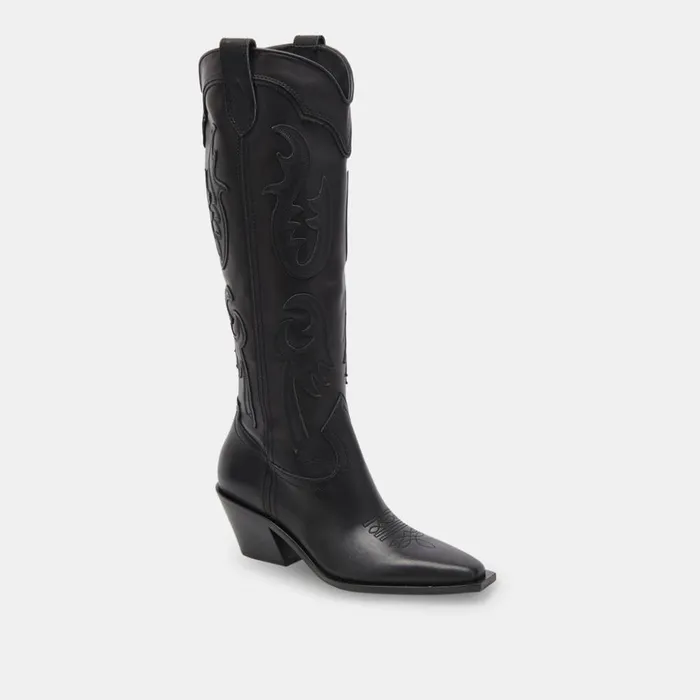 Samsin Boots Black Leather Women Dolce Vita Boots and Booties
