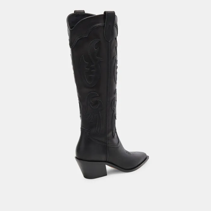 Samsin Boots Black Leather Women Dolce Vita Boots and Booties