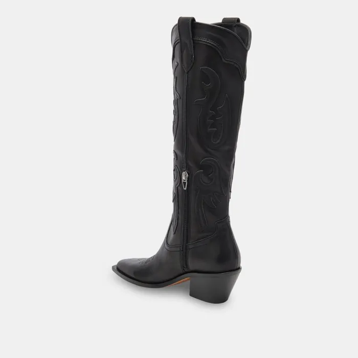 Samsin Boots Black Leather Women Dolce Vita Boots and Booties