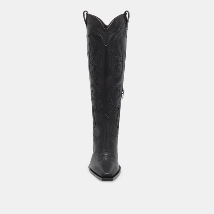 Samsin Boots Black Leather Women Dolce Vita Boots and Booties