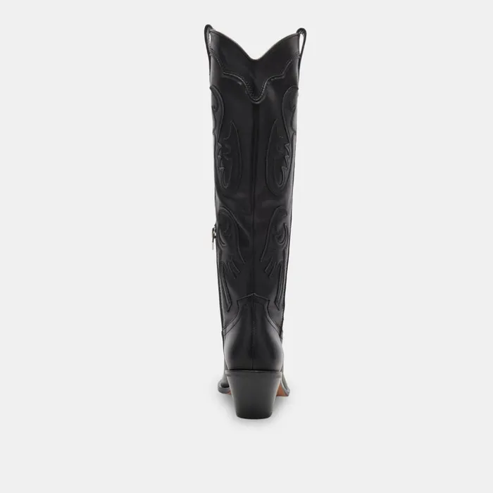 Samsin Boots Black Leather Women Dolce Vita Boots and Booties
