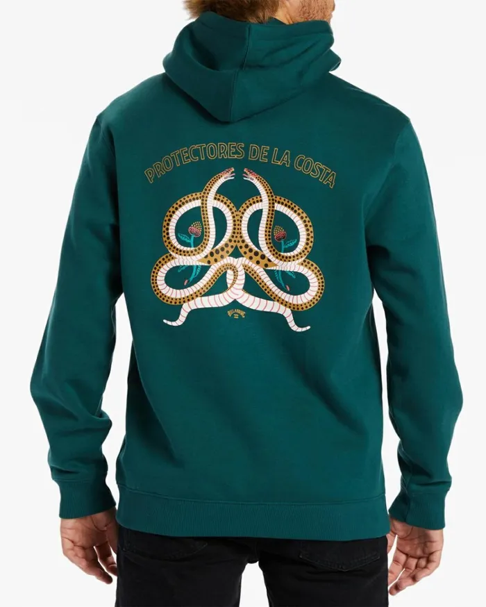 Serpientes Hoodie Deep Teal Men Billabong Hoodies and Fleece
