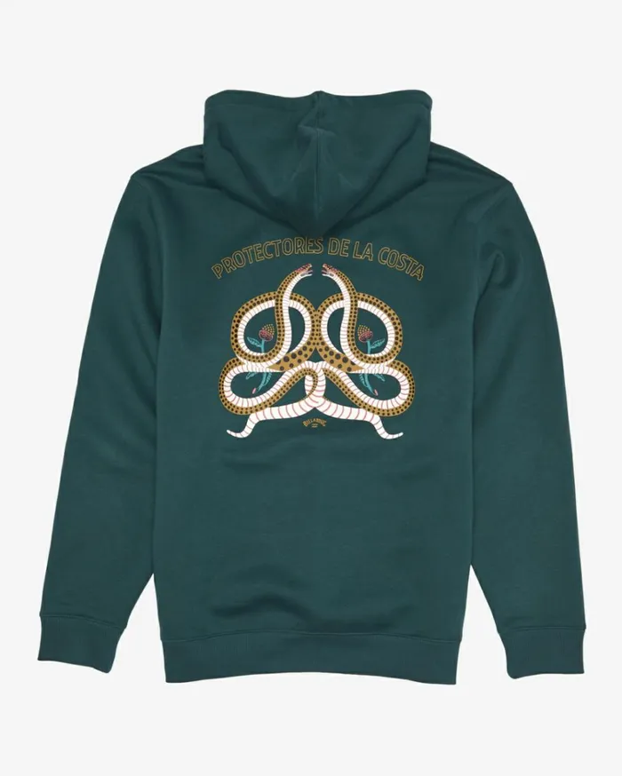 Serpientes Hoodie Deep Teal Men Billabong Hoodies and Fleece