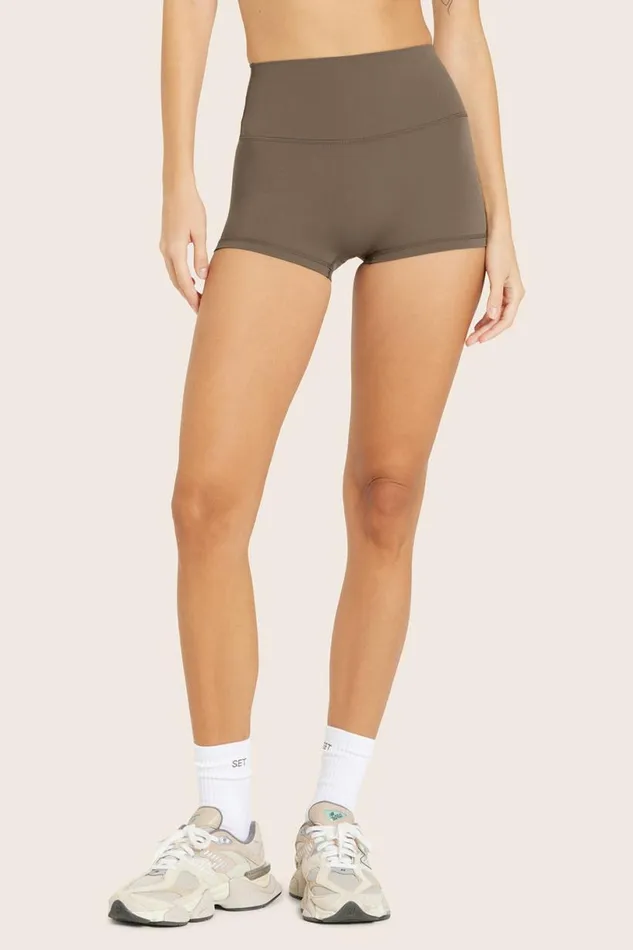 SET ACTIVE Activewear AIRLUXE BREATHE MINI SHORTS 8211 TRUFFLE 8211 Women