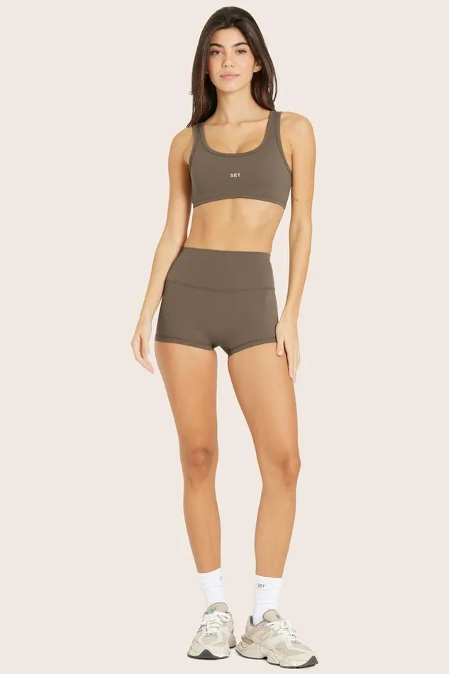 SET ACTIVE Activewear AIRLUXE BREATHE MINI SHORTS 8211 TRUFFLE 8211 Women