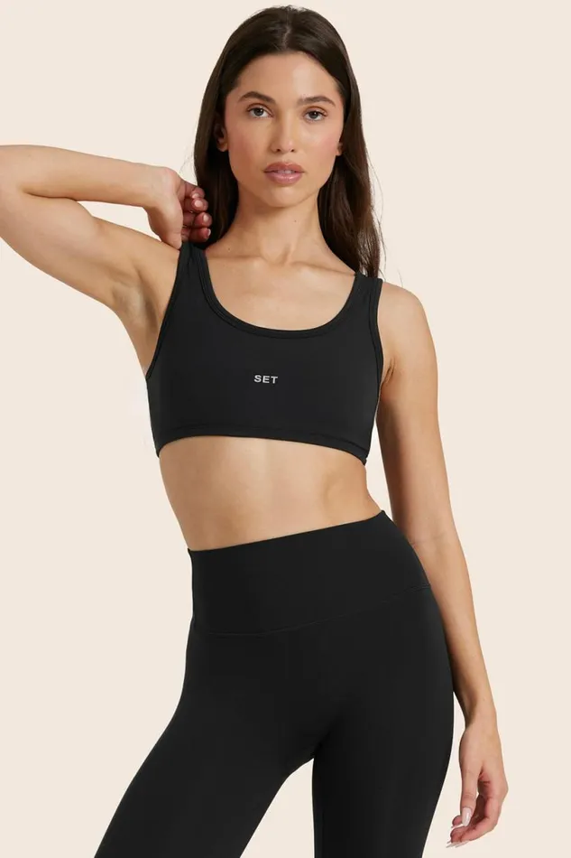 SET ACTIVE Activewear AIRLUXE BREATHE SCOOP BRA 8211 ONYX 8211 Women