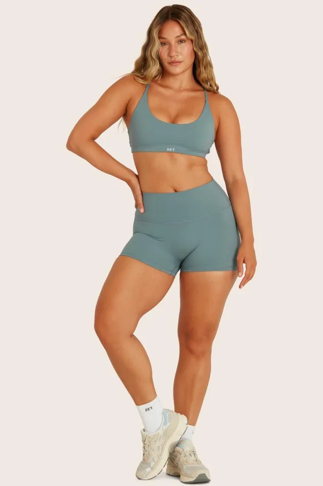 SET ACTIVE Bottoms AIRLUXE BREATHE MINI SHORTS 8211 BAY 8211 Women
