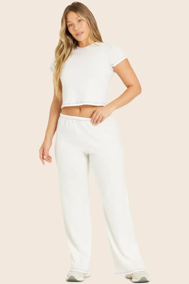 SET ACTIVE Bottoms CLASSIC COTTON DAILY LINNY PANTS 8211 BLANCPETUNIA 8211 Women