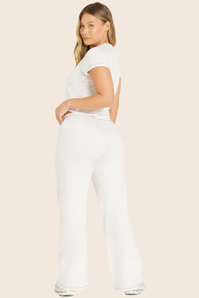 SET ACTIVE Bottoms CLASSIC COTTON DAILY LINNY PANTS 8211 BLANCPETUNIA 8211 Women