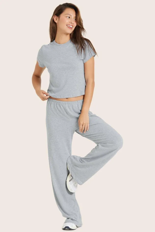 SET ACTIVE Bottoms CLASSIC COTTON DAILY LINNY PANTS 8211 FOG HEATHER GREY 8211 Women
