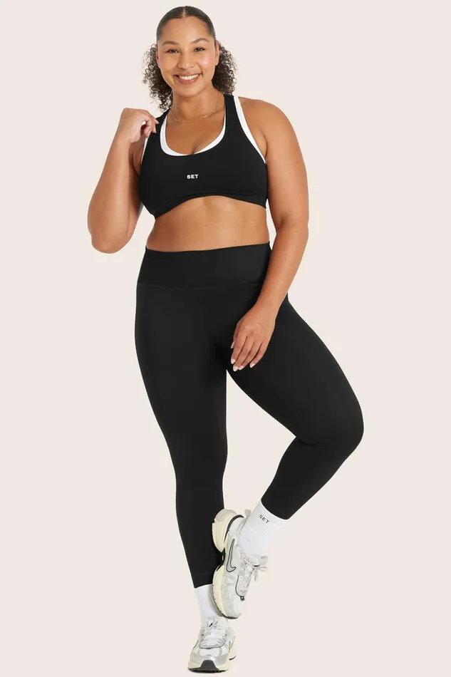 SET ACTIVE Bottoms SPORTBODY SPORTY LEGGINGS 8211 ONYX 8211 Women