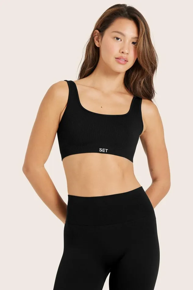 SET ACTIVE Bras Tops SCULPTFLEX POWER BOX CUT BRA 8211 ONYX 8211 Women