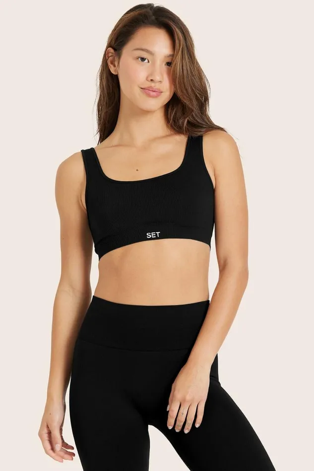 SET ACTIVE Bras Tops SCULPTFLEX POWER BOX CUT BRA 8211 ONYX 8211 Women