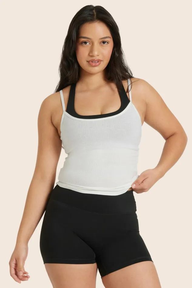 SET ACTIVE Bras Tops SPORTBODY SPORTY LAYERED CAMI BRA 8211 ONYX 8211 Women