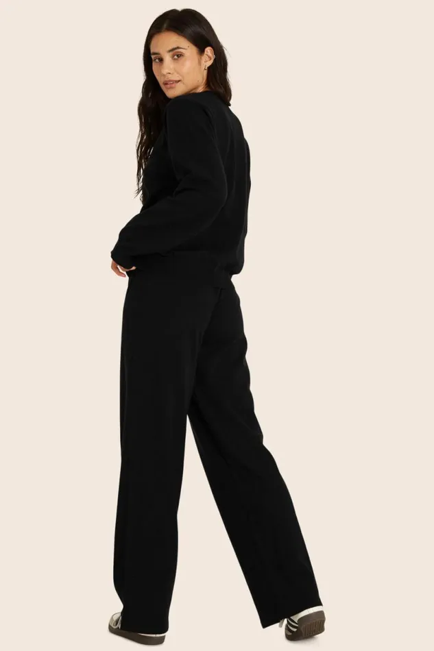 SET ACTIVE Sweaters Knitwear FLAT KNIT EVERYDAY PANTS 8211 ONYX 8211 Women