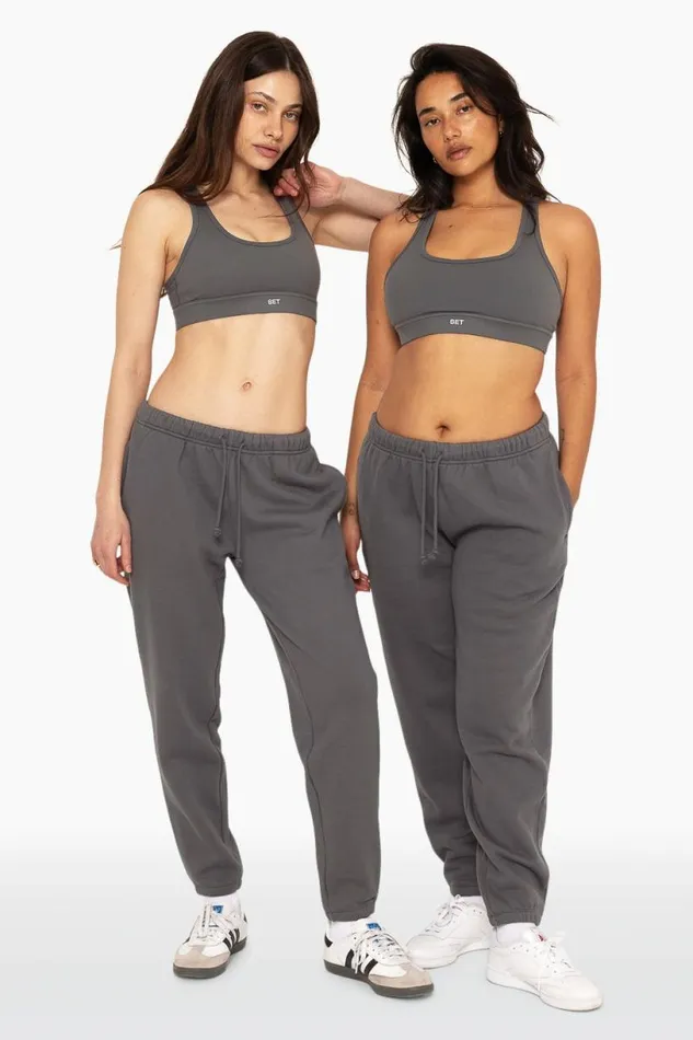SET ACTIVE Sweats HEAVYWEIGHT SWEATS DRAWSTRING SWEATPANTS 8211 GRAPHITE 8211 Women