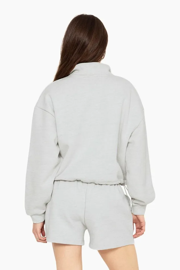 SET ACTIVE Sweats HEAVYWEIGHT SWEATS HALF ZIP 8211 HEATHER GREY 8211 Women