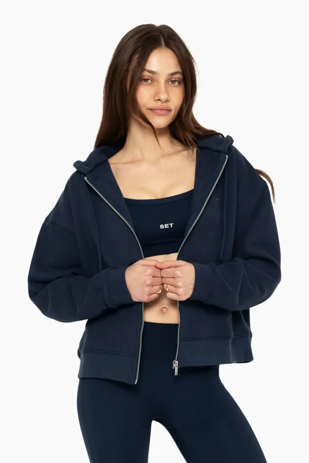 SET ACTIVE Sweats HEAVYWEIGHT SWEATS ZIP HOODIE 8211 OXFORD 8211 Women