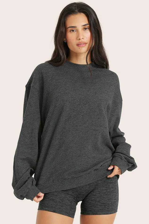 SET ACTIVE Sweats LIGHTWEIGHT SWEATS CLASSIC CREWNECK 8211 PEPPER HEATHER GREY 8211 Women