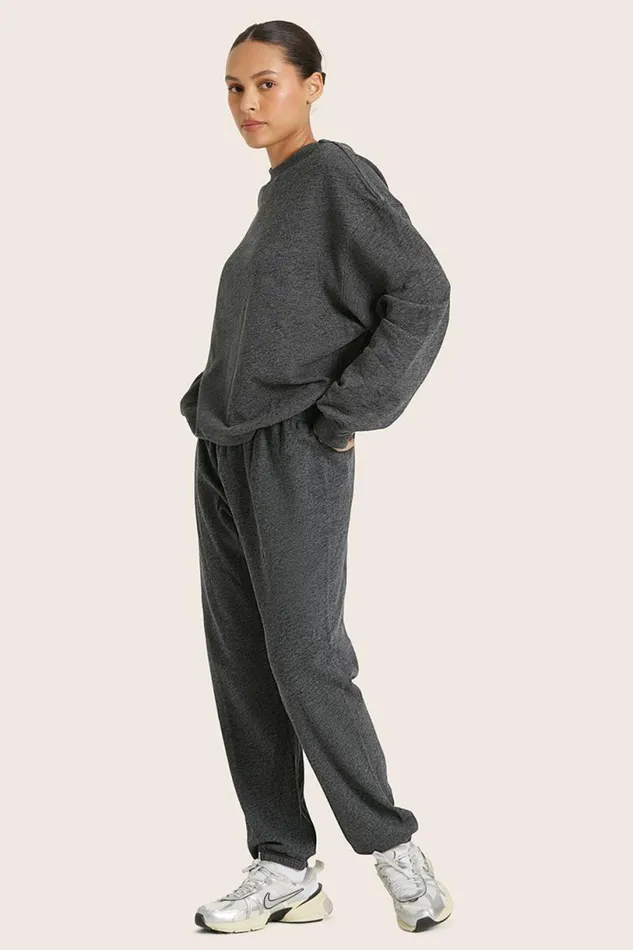 SET ACTIVE Sweats LIGHTWEIGHT SWEATS CLASSIC CREWNECK 8211 PEPPER HEATHER GREY 8211 Women