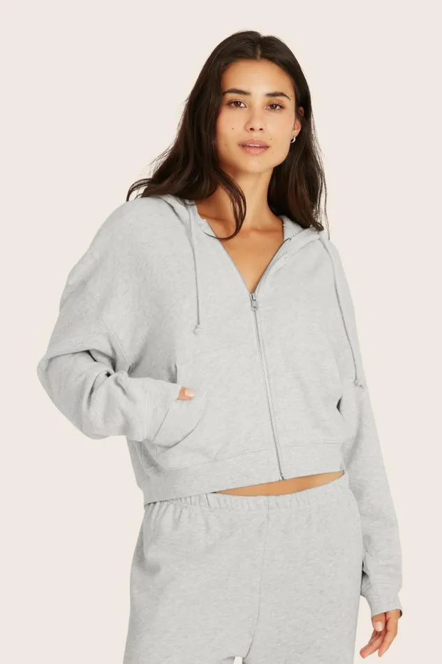 SET ACTIVE Sweats LIGHTWEIGHT SWEATS CLASSIC ZIP HOODIE 8211 HEATHER GREY 8211 Women