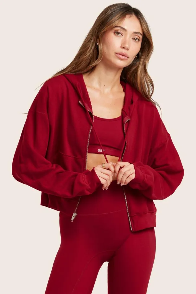 SET ACTIVE Sweats LIGHTWEIGHT SWEATS CLASSIC ZIP HOODIE 8211 LOVE 8211 Women