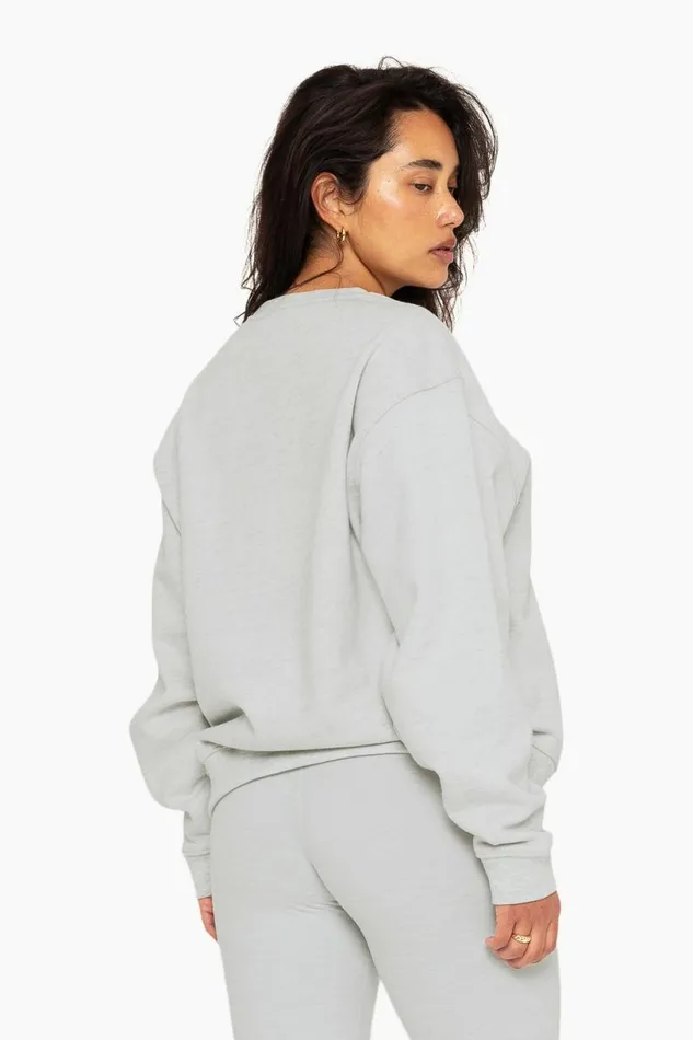 SET ACTIVE Tops HEAVYWEIGHT SWEATS CREWNECK 8211 HEATHER GREY 8211 Women