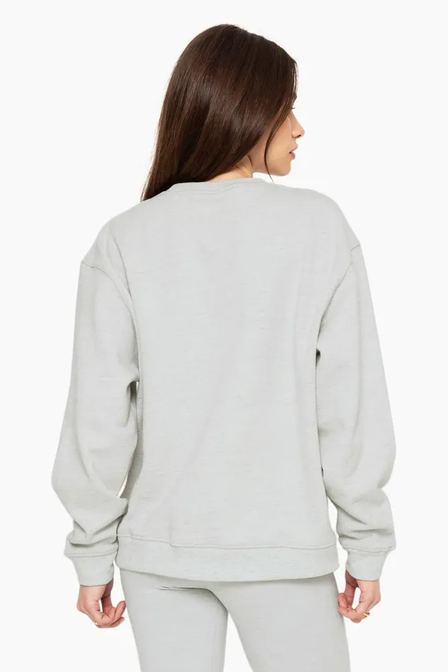 SET ACTIVE Tops HEAVYWEIGHT SWEATS CREWNECK 8211 HEATHER GREY 8211 Women