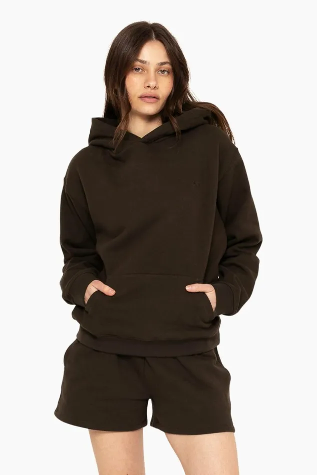 SET ACTIVE Tops HEAVYWEIGHT SWEATS HOODIE 8211 ESPRESSO 8211 Women