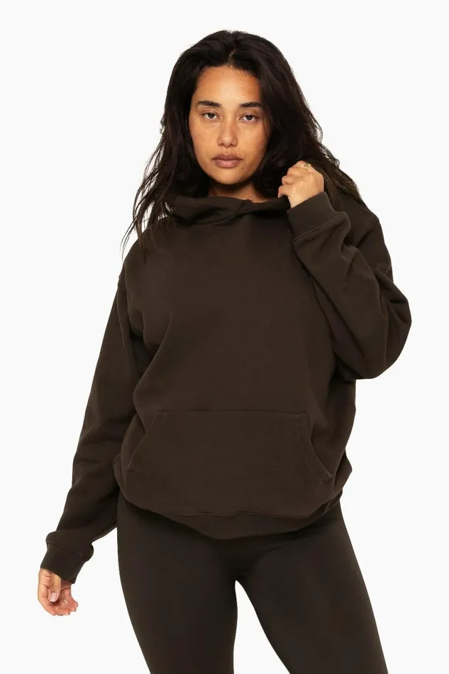 SET ACTIVE Tops HEAVYWEIGHT SWEATS HOODIE 8211 ESPRESSO 8211 Women