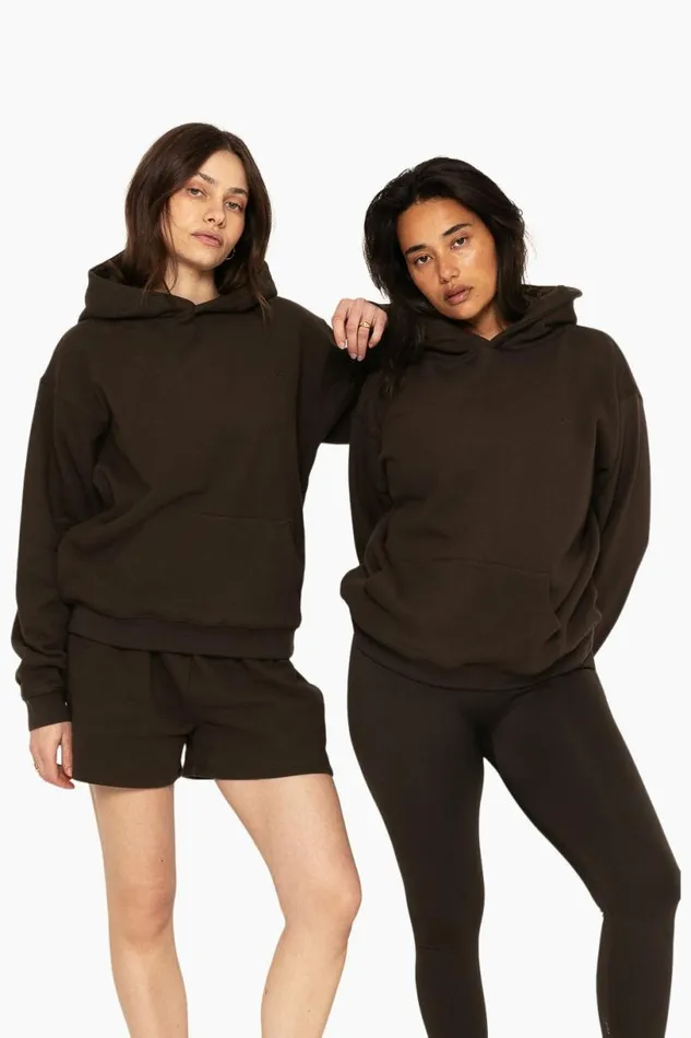 SET ACTIVE Tops HEAVYWEIGHT SWEATS HOODIE 8211 ESPRESSO 8211 Women